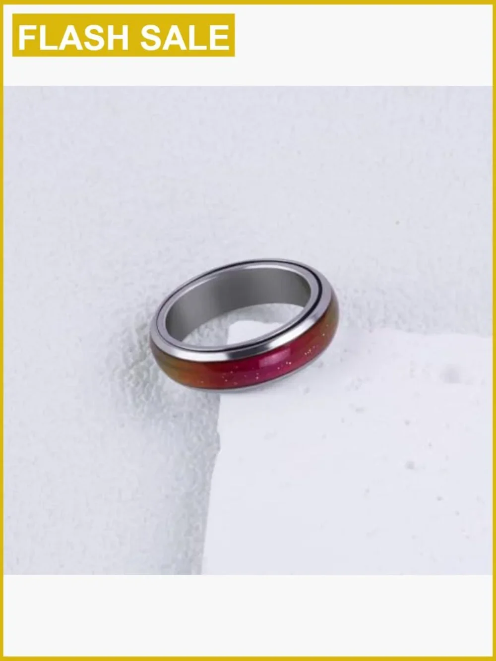 Mood Fidget Spinner Ring Stainless Steel Temperature Changing Anxiety Relief